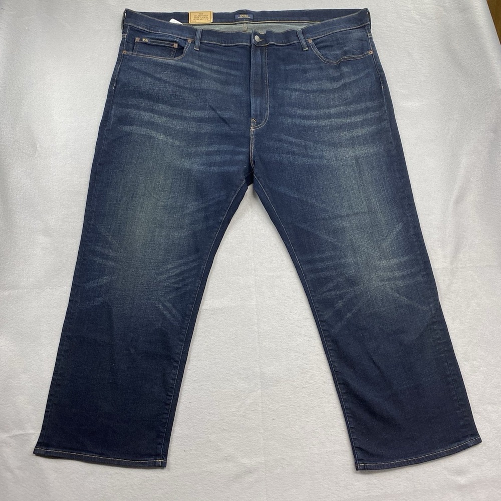 Polo Ralph Lauren Jeans Mens 50Bx30 Blue Denim Pants Hampton Relaxed Straight